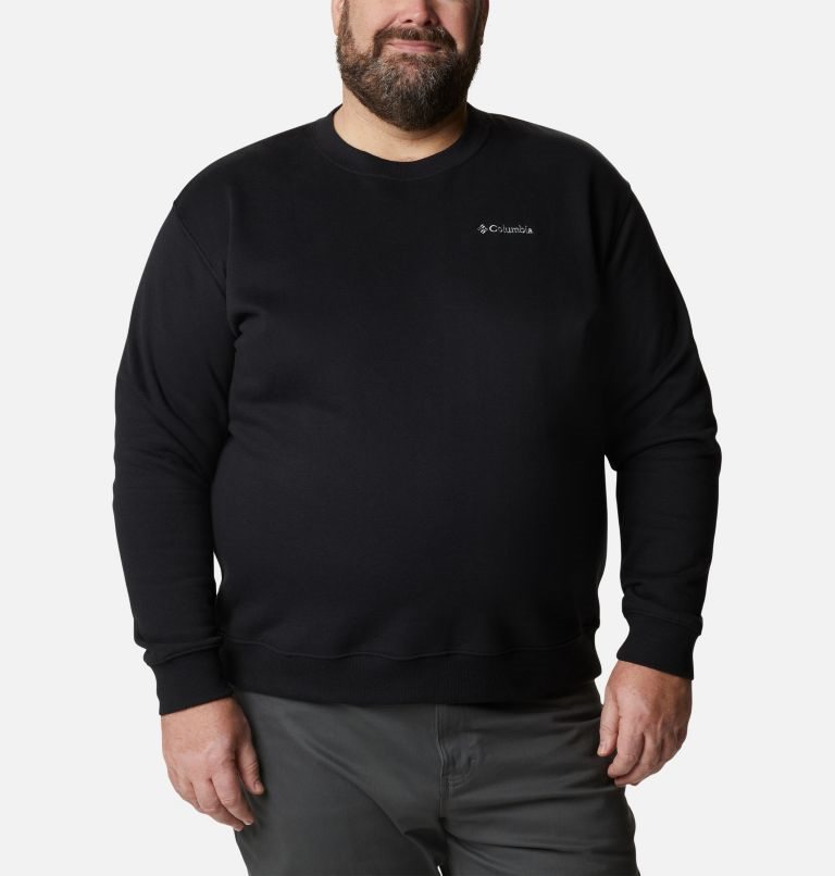 Men\'s Columbia Hart Mountain II Crew Sweatshirts Black | Plus Size CA-P1453